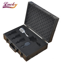 Portable Microphone Truck Tool Box Barber Aluminum Case With Foam Padding